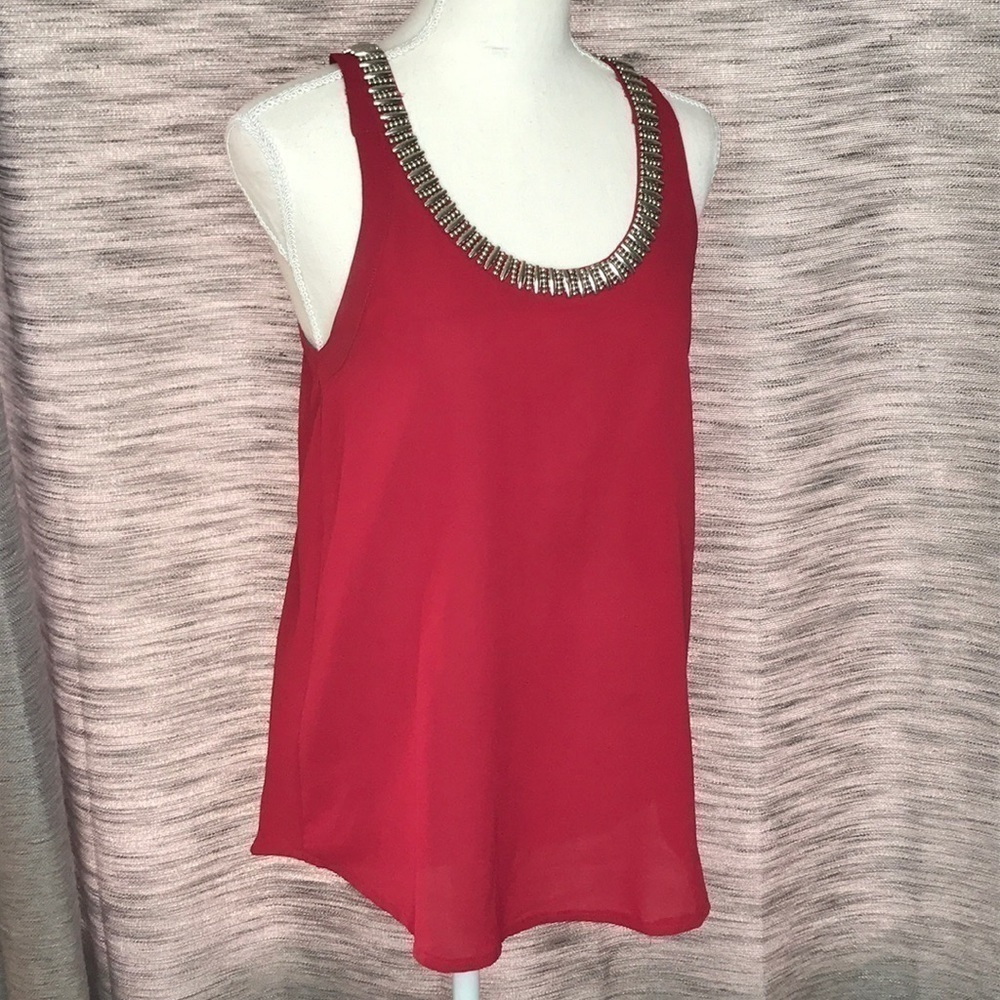 PAPER CRANE WINE COLORED SMALL SLEEVELESS TOP